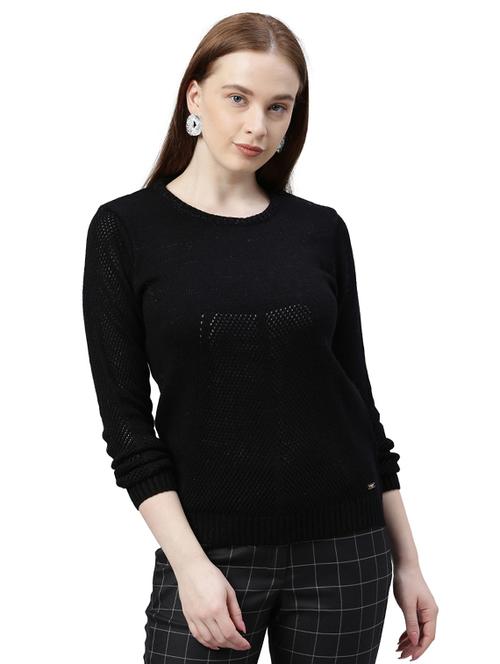 round neck solid pullover - 17759688 - Very Small Image - 1