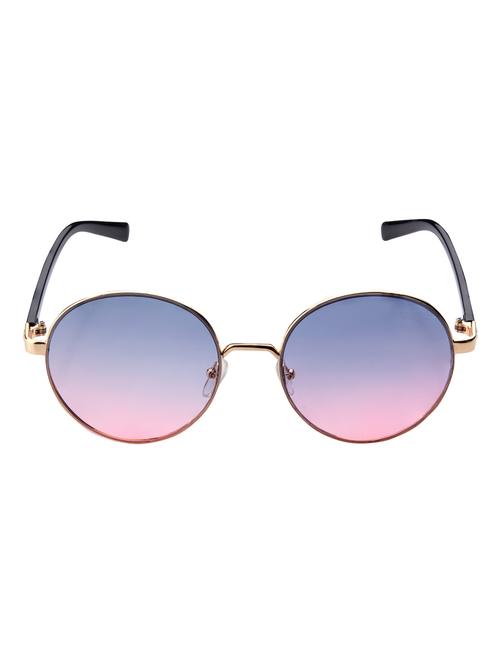 e2o unisex pink lens & golden round sunglasses with uv protected lens - 17760323 - Very Small Image - 1