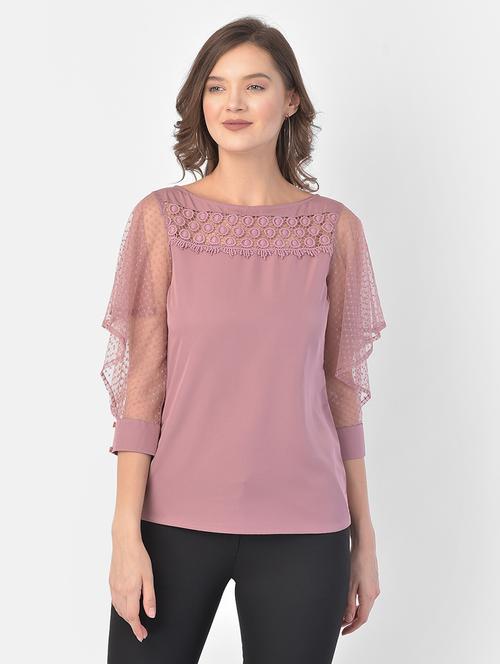 slit sleeved laced top - 17761747 - Very Small Image - 1