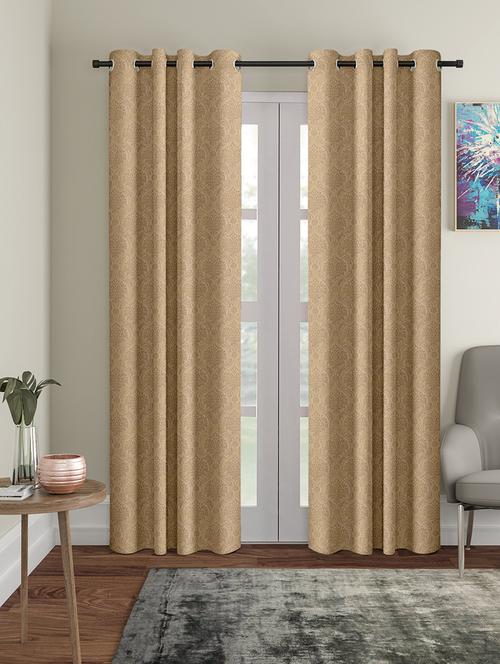 cortina heavy polyester long emboss eyelet long door curtains (door 4 x 9 feet, pack of 2 - 17763080 - Very Small Image - 1