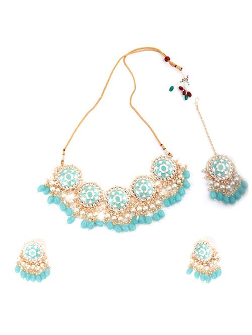 blue metal choker necklace - 17764140 - Very Small Image - 1