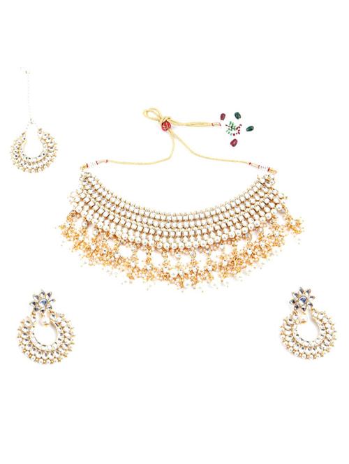 white metal choker necklace - 17764182 - Very Small Image - 1