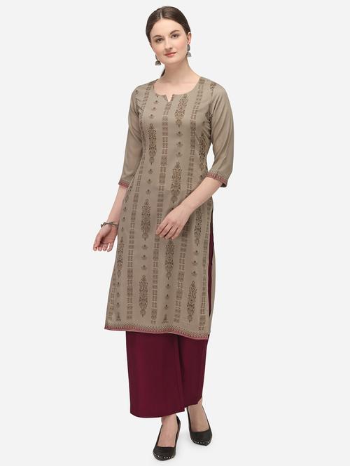 women's straight kurta - 17764434 - Very Small Image - 1