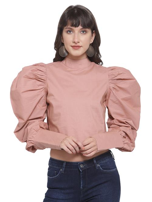 women's crop mock neck top - 17765026 - Very Small Image - 1