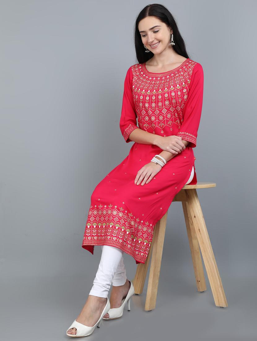 women's straight kurta - 17765192 - Standard Image - 3