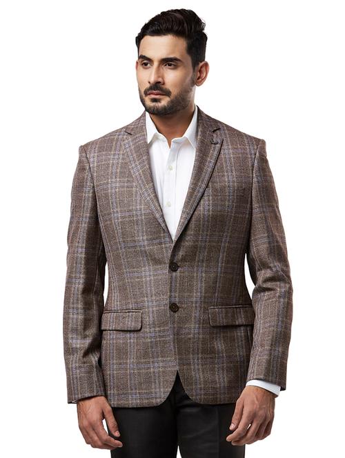 grey checkered single breasted formal blazer  - 17766193 - Very Small Image - 1