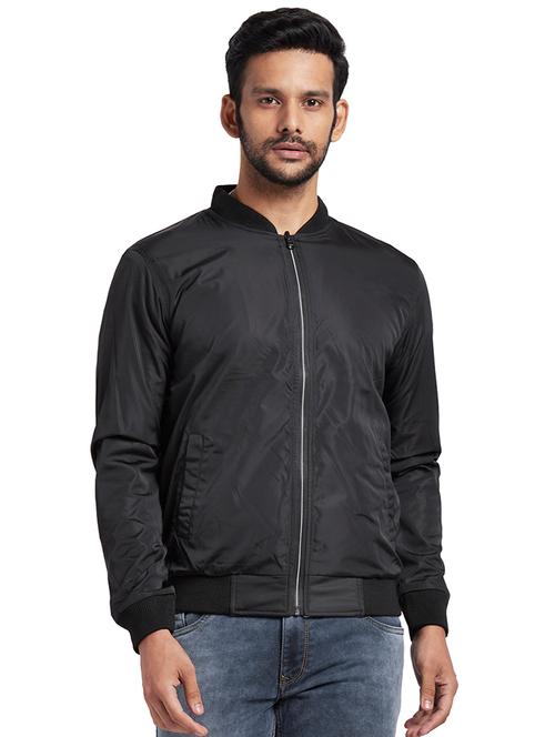 black solid casual jacket - 17766423 - Very Small Image - 1