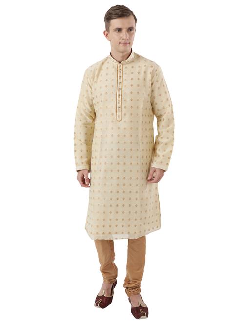 beige self design long kurta - 17766604 - Very Small Image - 1