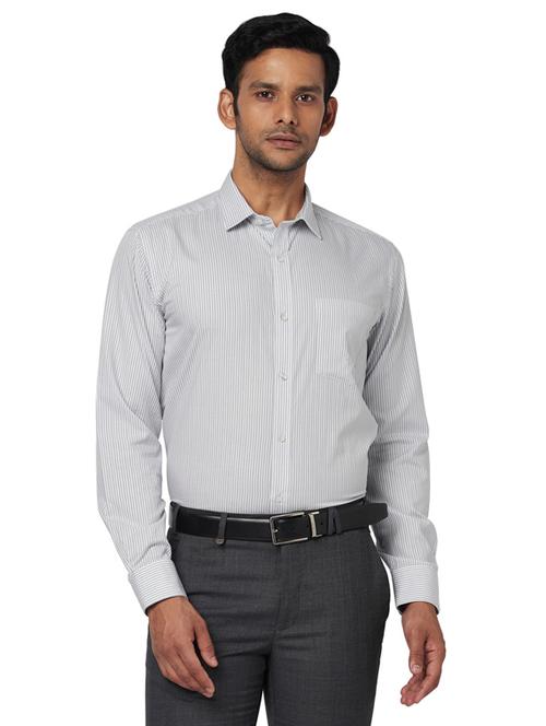 grey striped formal shirt - 17767025 - Very Small Image - 1