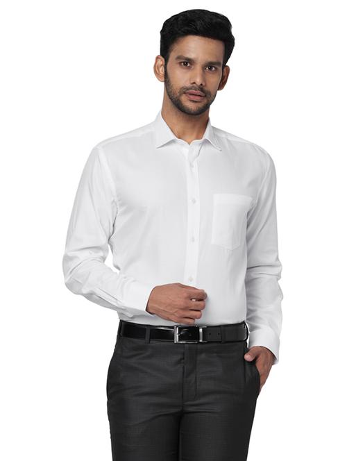 white solid formal shirt - 17767055 - Very Small Image - 1