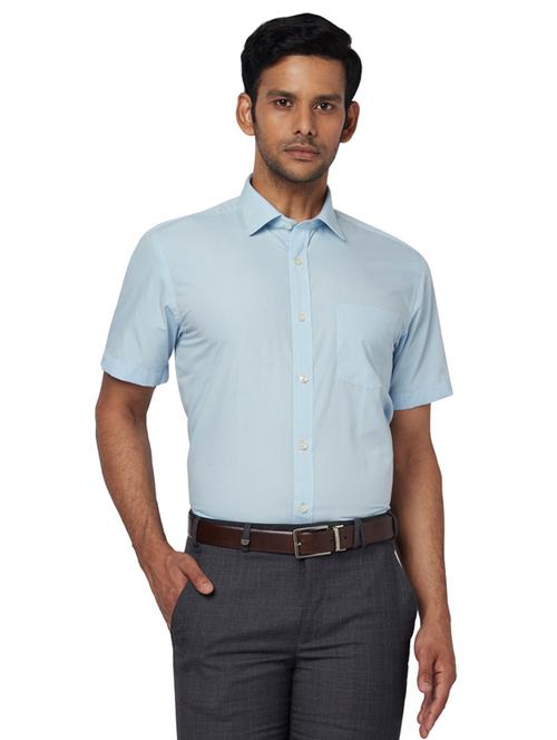 blue solid formal shirt - 17767124 - Very Small Image - 1