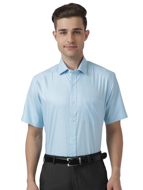 blue solid formal shirt - 17767213 - Very Small Image - 1