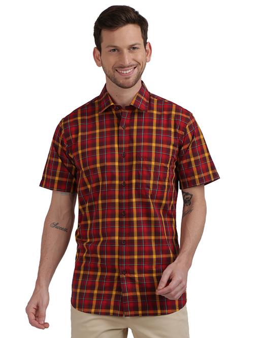maroon checkered casual shirt - 17767305 - Very Small Image - 1