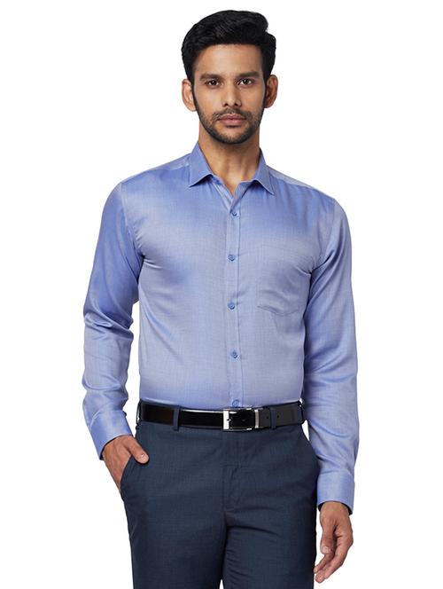 blue self design formal shirt - 17767343 - Very Small Image - 1
