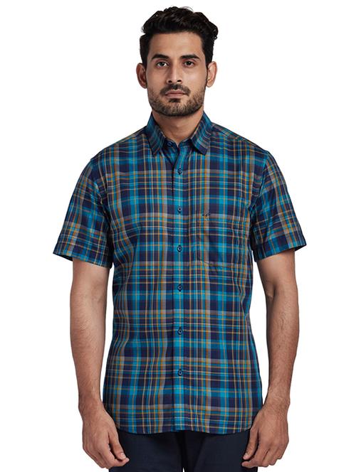 blue checkered casual shirt - 17767362 - Very Small Image - 1