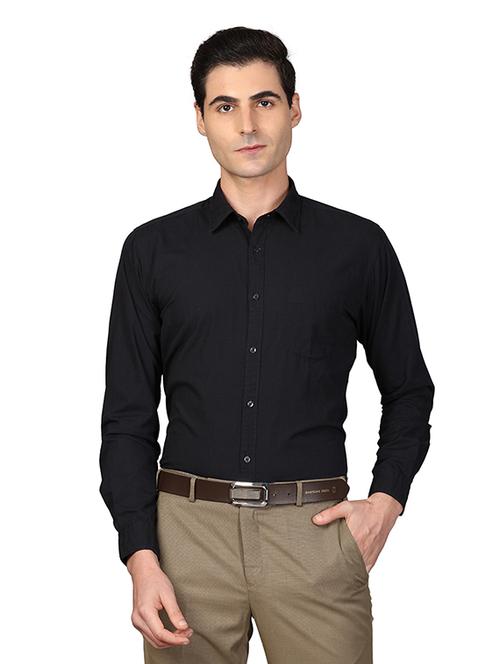 black solid formal shirt - 17767684 - Very Small Image - 1