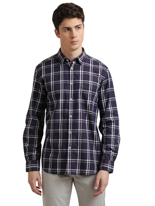 purple checkered casual shirt - 17767940 - Very Small Image - 1