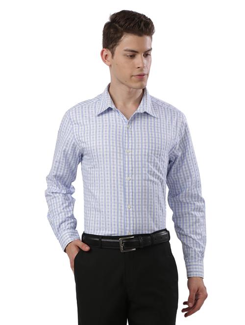 blue checkered formal shirt - 17767991 - Very Small Image - 1