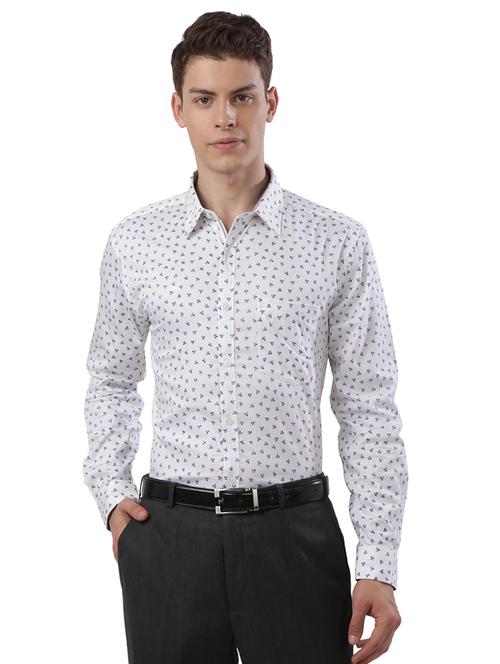 white printed formal shirt - 17768065 - Very Small Image - 1