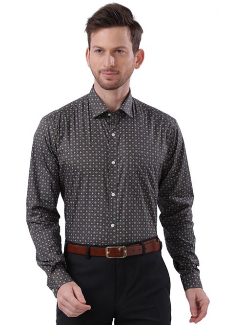 brown printed formal shirt - 17768079 - Very Small Image - 1