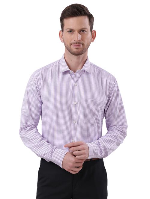 purple checkered formal shirt - 17768087 - Very Small Image - 1