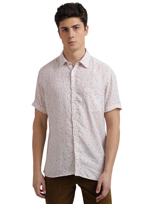 white printed linen casual shirt - 17768127 - Very Small Image - 1