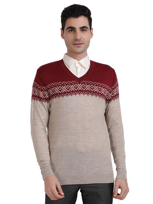 red printed acrylic pullover - 17768315 - Very Small Image - 1