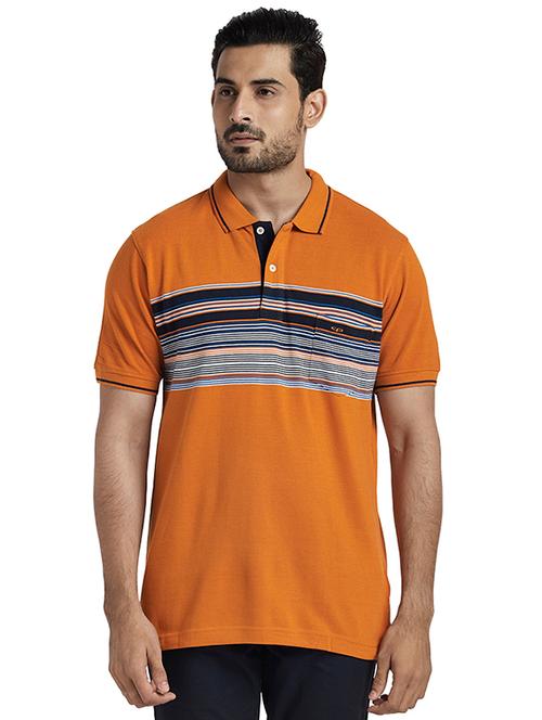 mustard striped polo t-shirt - 17768761 - Very Small Image - 1