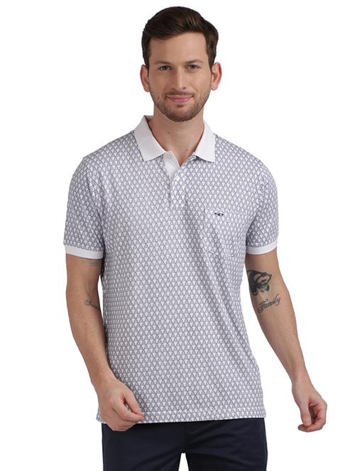 white printed polo t-shirt - 17768765 - Very Small Image - 1