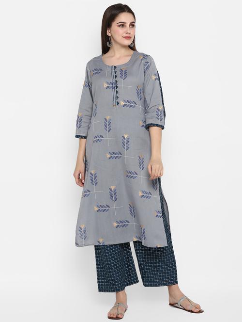 printed straight kurta - 17769816 - Very Small Image - 1