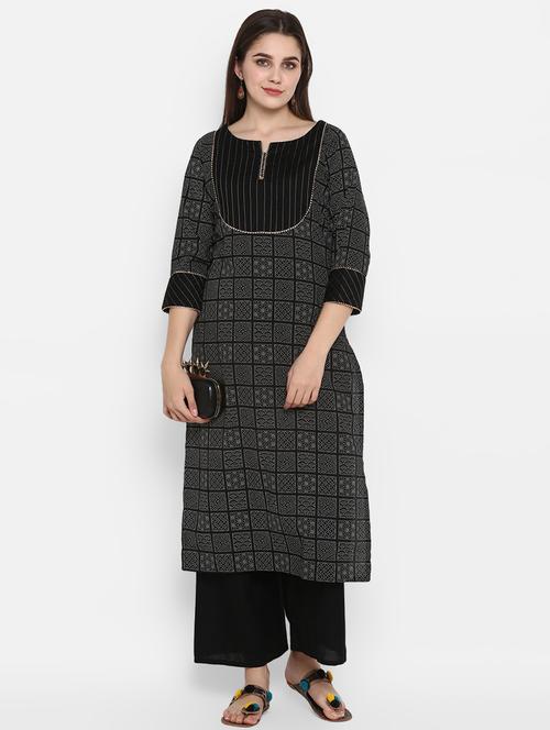 printed straight kurta - 17769818 - Very Small Image - 1