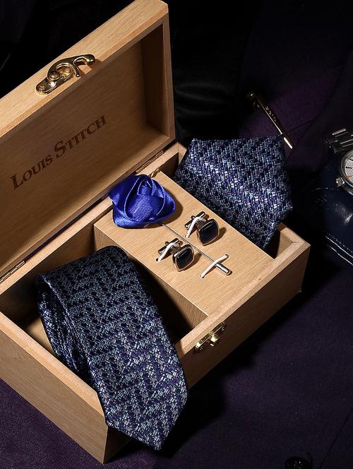 pigeon blue silk tie - 17769834 - Very Small Image - 1