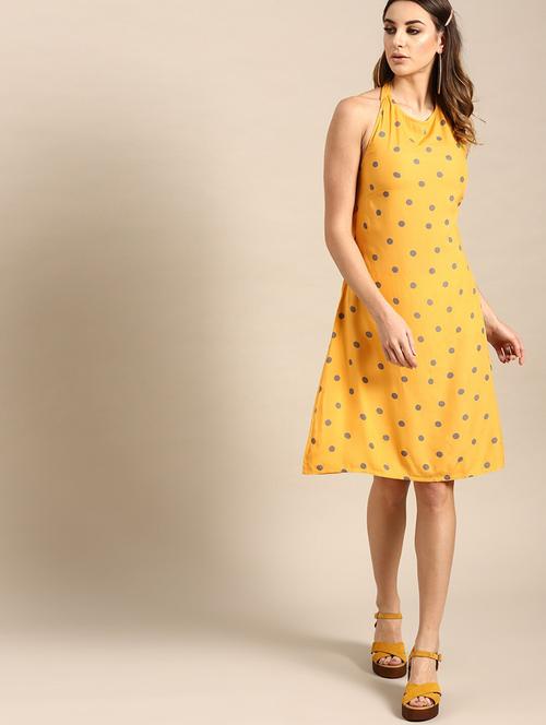 halter neck polka dot a-line dress - 17769999 - Very Small Image - 1