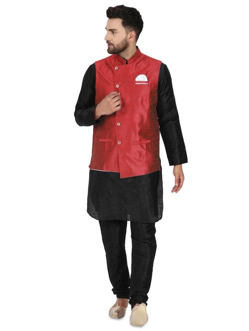 red kurta pyjama ethnic wear set - 17771298 - Very Small Image - 1