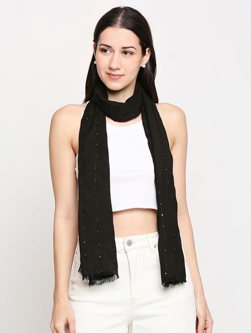 black viscose scarf - 17771387 - Very Small Image - 1