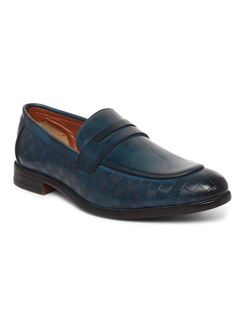 blue patent leather handicraft loafers - 17771848 - Very Small Image - 1