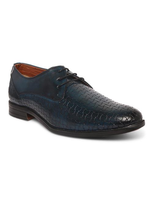 blue patent leather laceup derbies - 17771853 - Very Small Image - 1