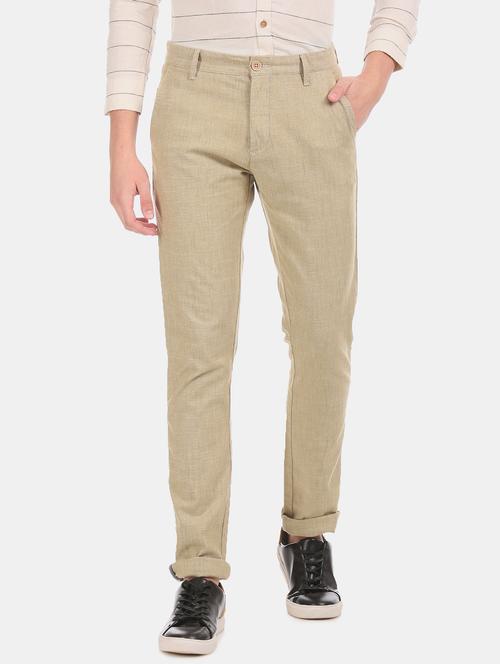 beige solid chinos  - 17771899 - Very Small Image - 1