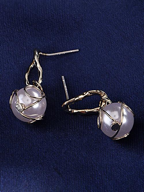 white metal drop earring - 17772451 - Very Small Image - 1