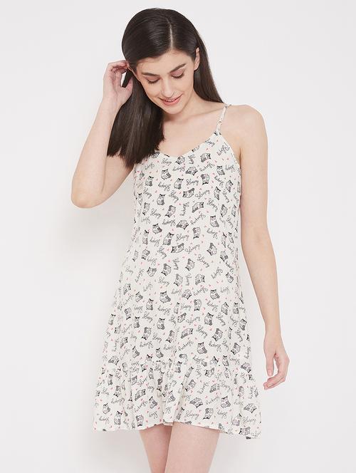 women round neck printed sleepshirt  - 17773198 - Very Small Image - 1