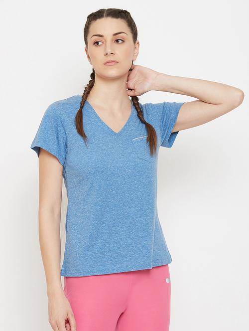 v-neck melange tee - 17773231 - Very Small Image - 1