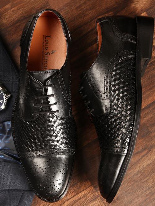 black leather laceup oxfords - 17773853 - Very Small Image - 1