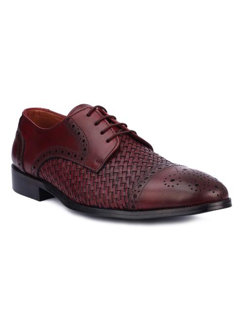red leather laceup oxfords - 17773854 - Very Small Image - 1