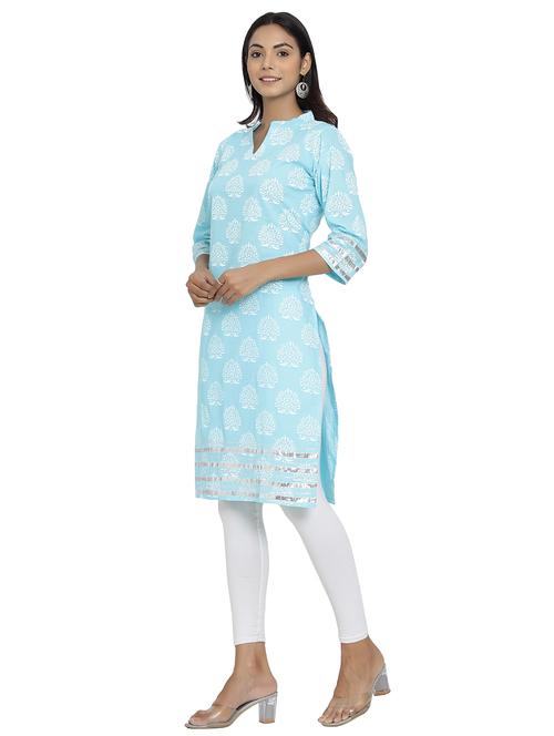 printed straight kurta - 17774075 - Very Small Image - 1