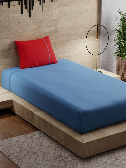 cotton single bedsheet with 1 pillow cover - 17775499 - Very Small Image - 1