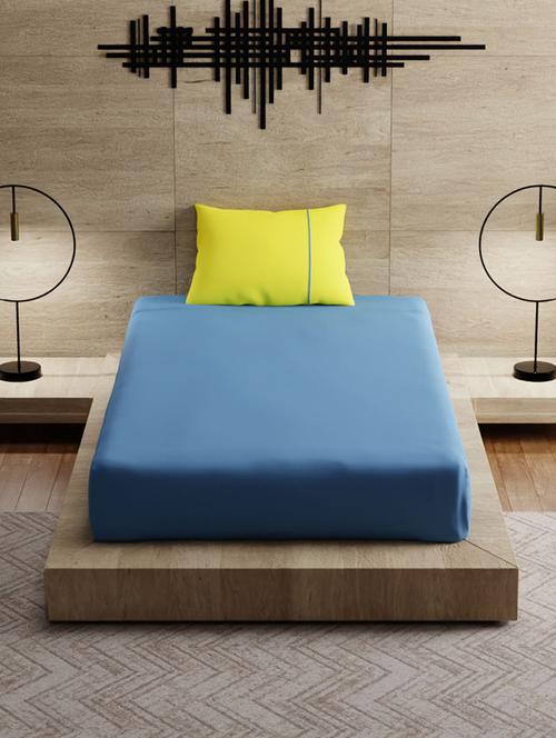 cotton single bedsheet with 1 pillow cover - 17775500 - Very Small Image - 1