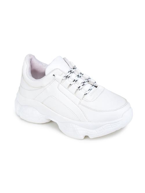 white synthetic laceup sneakers - 17776272 - Very Small Image - 1