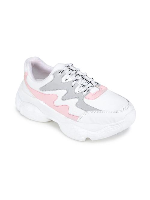 pink synthetic laceup sneakers - 17776273 - Very Small Image - 1