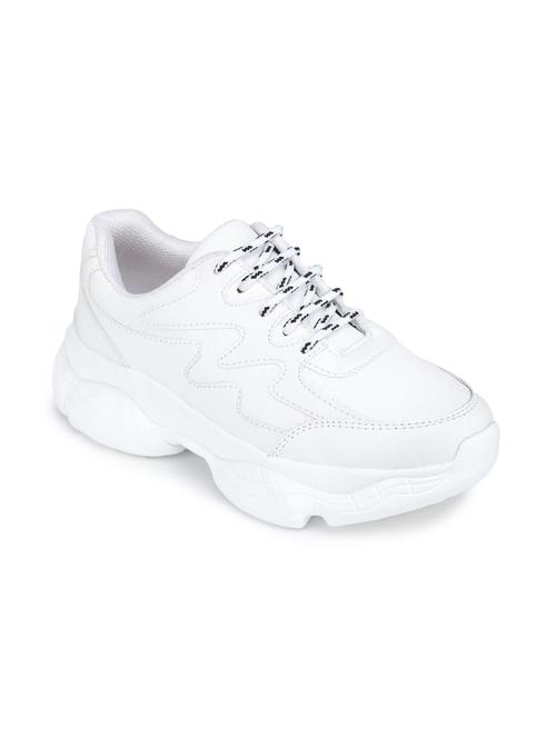 white synthetic laceup sneakers - 17776274 - Very Small Image - 1