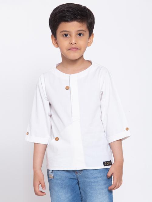 round neck solid kurta  - 17776744 - Very Small Image - 1